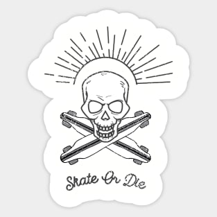 Skateboarder Sunrise Skull Sticker